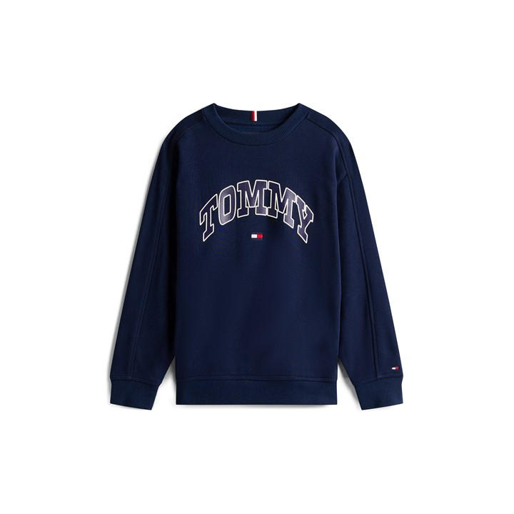 Tommy Hilfiger Boys Blue Tommy Varsity Crew Jn54