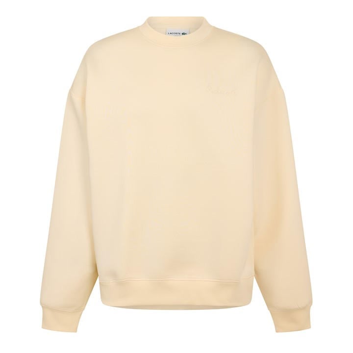 Lacoste Men's Cream Paris Crew Sweatshirt - XL