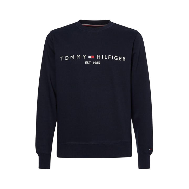 Tommy Hilfiger Men's Blue Logo Crew Sweatshirt