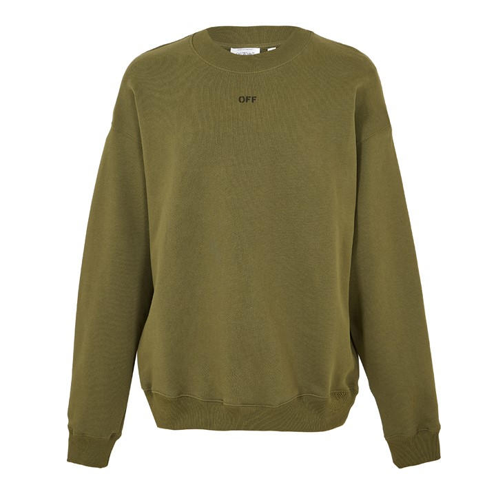 Off White Men's Green Skate Crewnk Extra Large