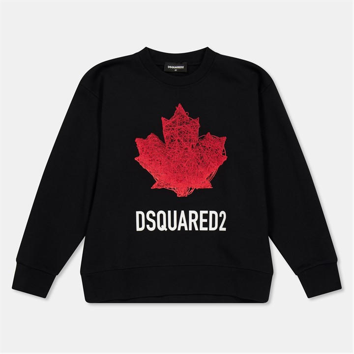 Dsquared2 Boys Black Dsq Maple Crew Jn61