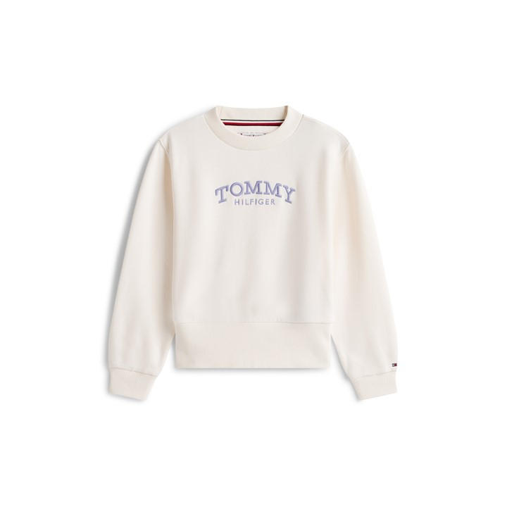 Tommy Hilfiger Girls Cream Kids' Crew Sweatshirt