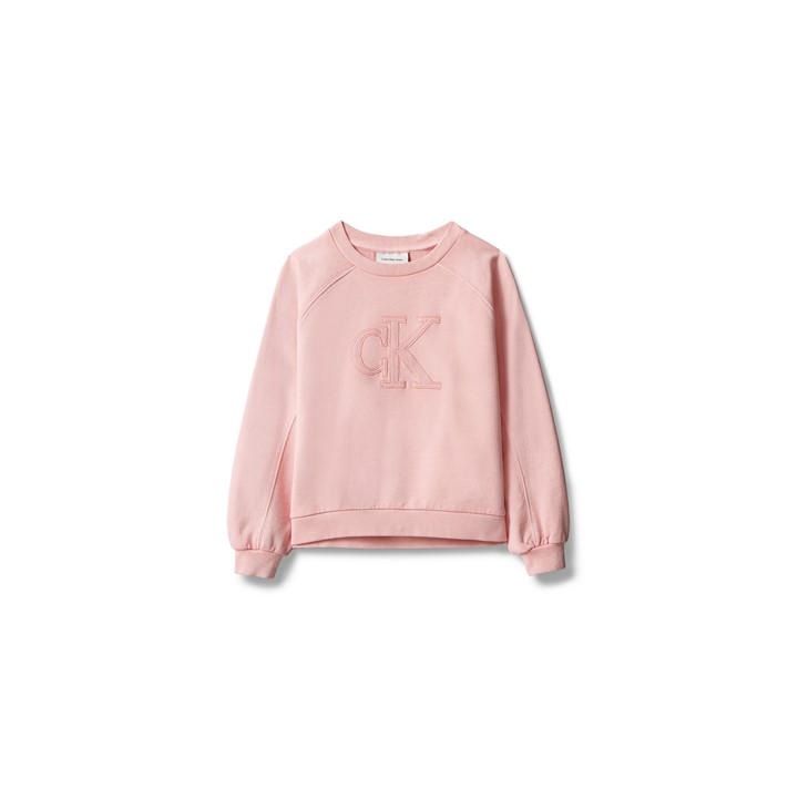 Calvin Klein Jeans Girls Pink Ckj Logo Sweatshirt Jn62