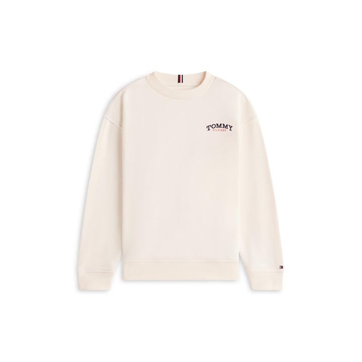 Tommy Hilfiger Boys White Kids' Monogram Crew Sweatshirt
