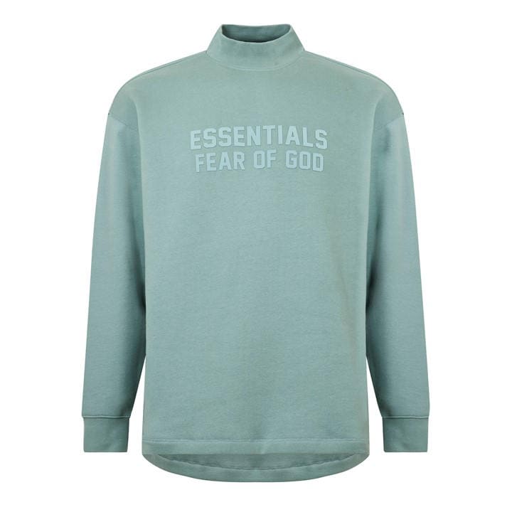 Fear Of God Essentials Men's Green Crew Sweatshirt - XS