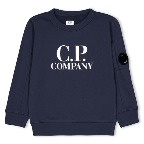 CP COMPANY - Kids' Logo Cotton Long Sleeve Crew Sweatshirt