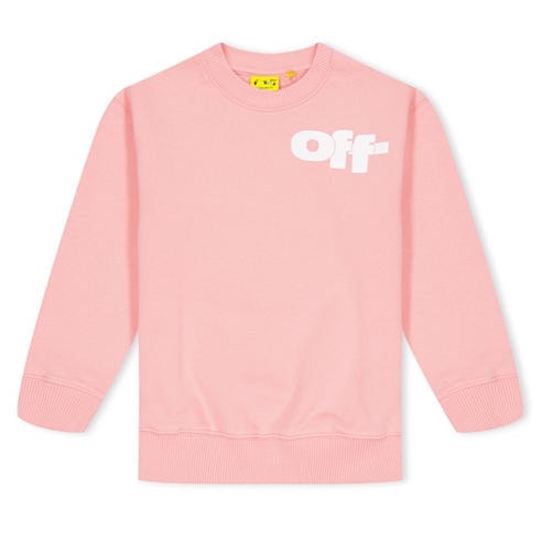 OFF WHITE - Kids' - Logo Cotton Long Sleeve Crew Sweatshirt