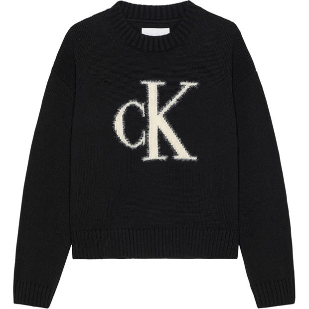 Calvin Klein Jeans FLUFFY MONOGRAM SWEATER,All Products : American Fashion Style Bags On Sale