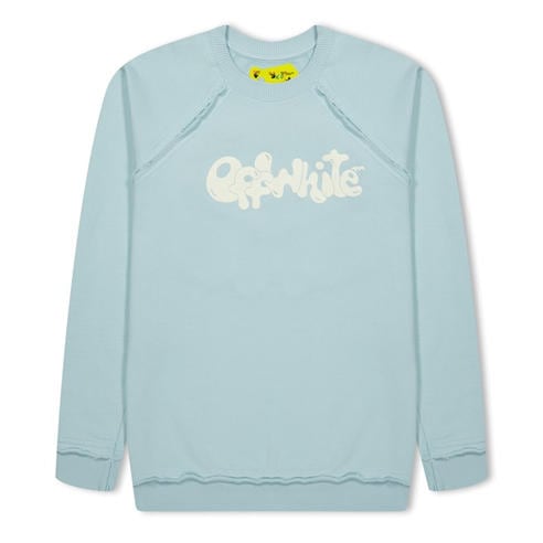 OFF WHITE - Kids' Cotton Crew Neck Crew Sweatshirt