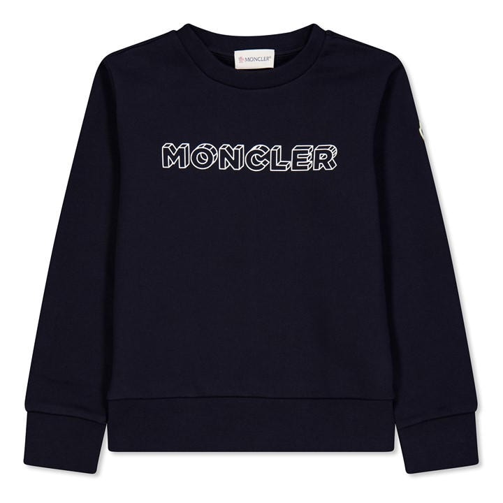 Moncler Boys Blue Logo Crew Sweater Juniors