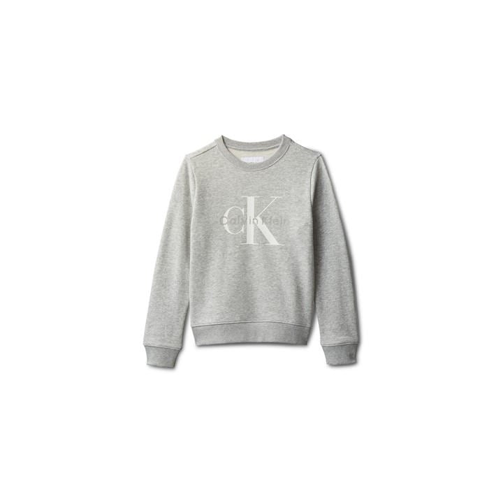 Calvin Klein Boys Grey Ck L Logo Crew Nck Jn63