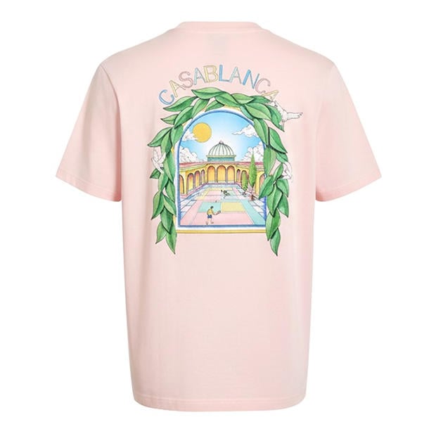White - CASABLANCA - Men's Graphic Cotton L'Arche Tennis Club T-Shirt