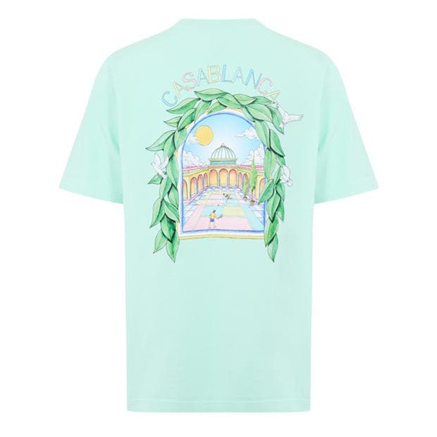 White - CASABLANCA - Men's Graphic Cotton L'Arche Tennis Club T-Shirt