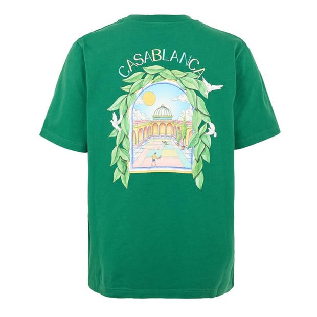 White - CASABLANCA - Men's Graphic Cotton L'Arche Tennis Club T-Shirt