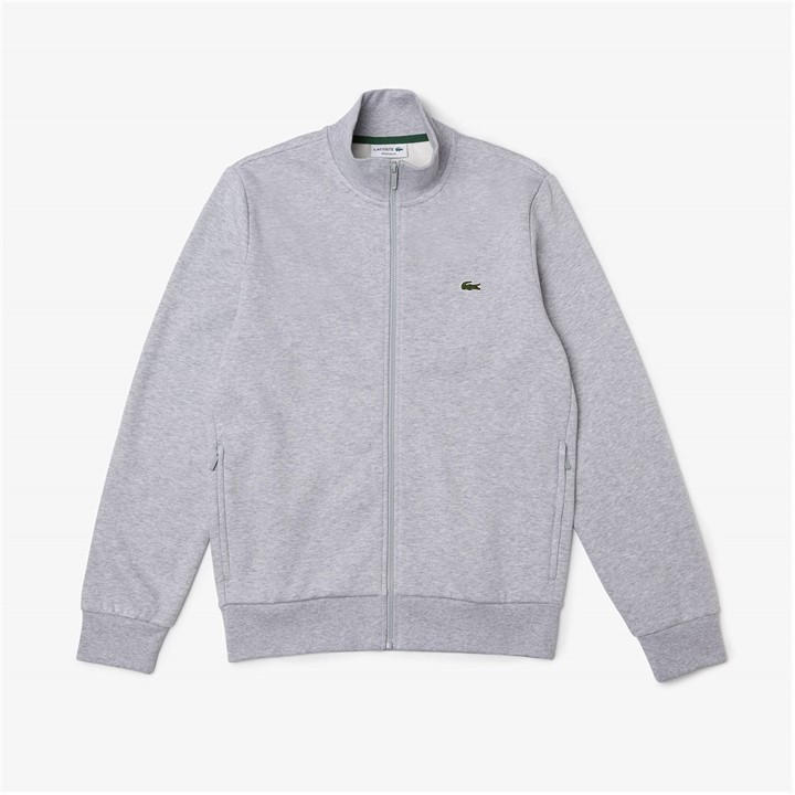 Lacoste Men's Grey Full Zip Funnel Sweatshirt Small