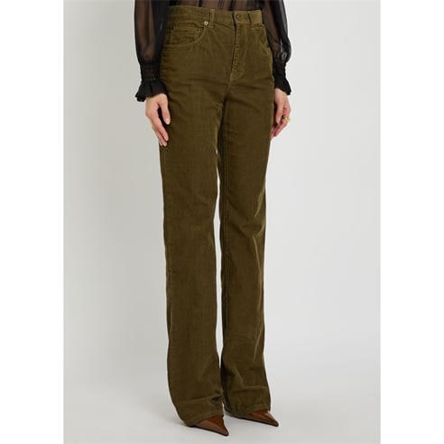 Saint Laurent - Women's Clyde Cotton Bootcut Corduroy Trousers