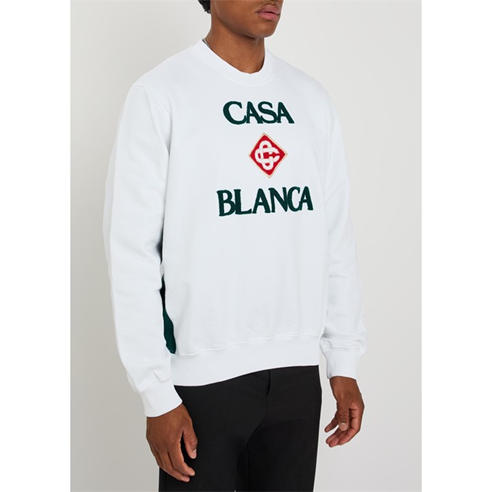 Casablanca - Men's Casa Stacked Logo Crew Cotton Sweatshirt