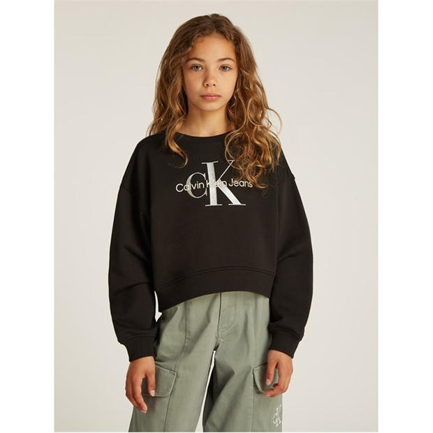 Calvin Klein Jeans GLITTER MONOLOGO CN SWEATSHIRT,All Products : American Fashion Style Bags On Sale