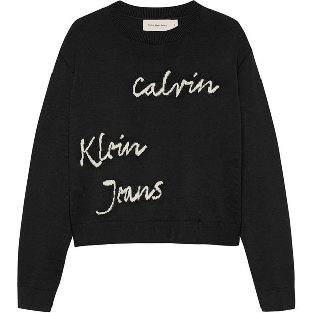 Calvin Klein Jeans HANDWRITING LOGO SWEATER,Specials : American Fashion Style Bags On Sale