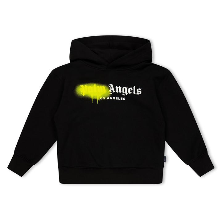 Palm Angels Unisex Kids Black Palm Spray Hoody