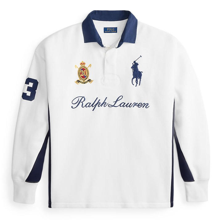 Polo Ralph Lauren Men's White Racing Rugby Shirt - XL