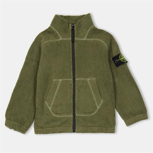 STONE ISLAND - Kids' Terry Full-Zip Fleece