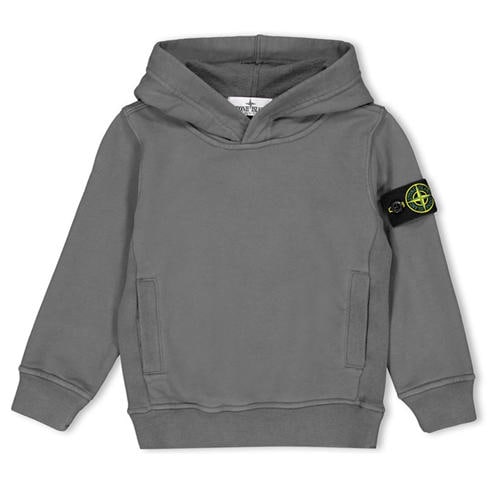 STONE ISLAND - Kids' Badge Over the Head Heavyweight Cotton Hoodie