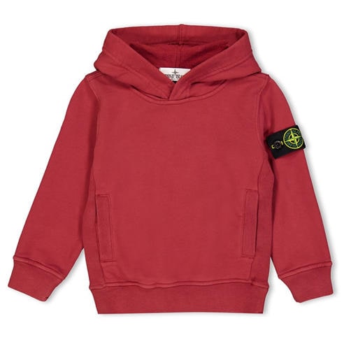 STONE ISLAND - Kids' Badge Over the Head Heavyweight Cotton Hoodie