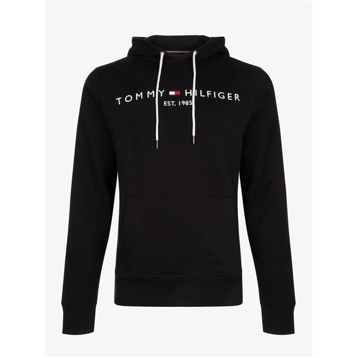 Tommy Hilfiger Men's Black Tommy Logo Hoodie Extra Large