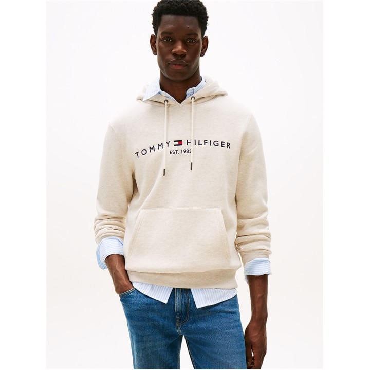 Tommy Hilfiger Men's Cream Tommy Logo Hoodie