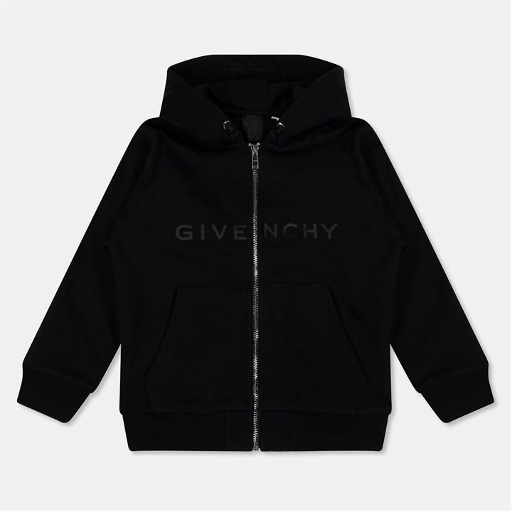 Givenchy Unisex Kids Black ' Giv Logo Zip Hoodie
