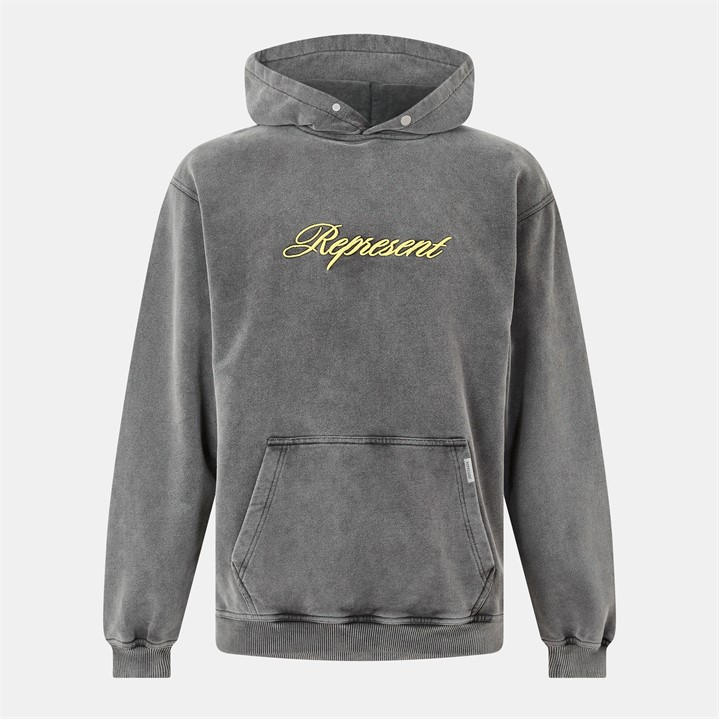 Represent Men's Black Script Oth Cotton Hoodie Extra Small
