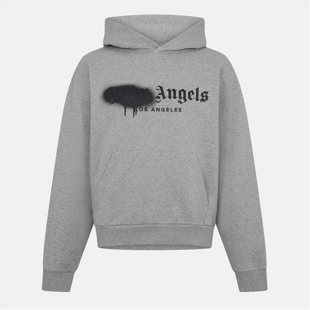 Black/Black - PALM ANGELS - Men's Spray Pull Over Hoodie