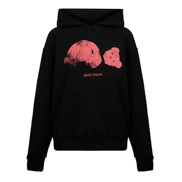 Black/White - PALM ANGELS - Men's Kill Bear Pull Over Hoodie