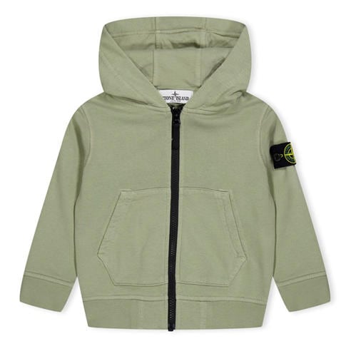 STONE ISLAND - Boys' Badge Logo Cotton Zip Hoodie