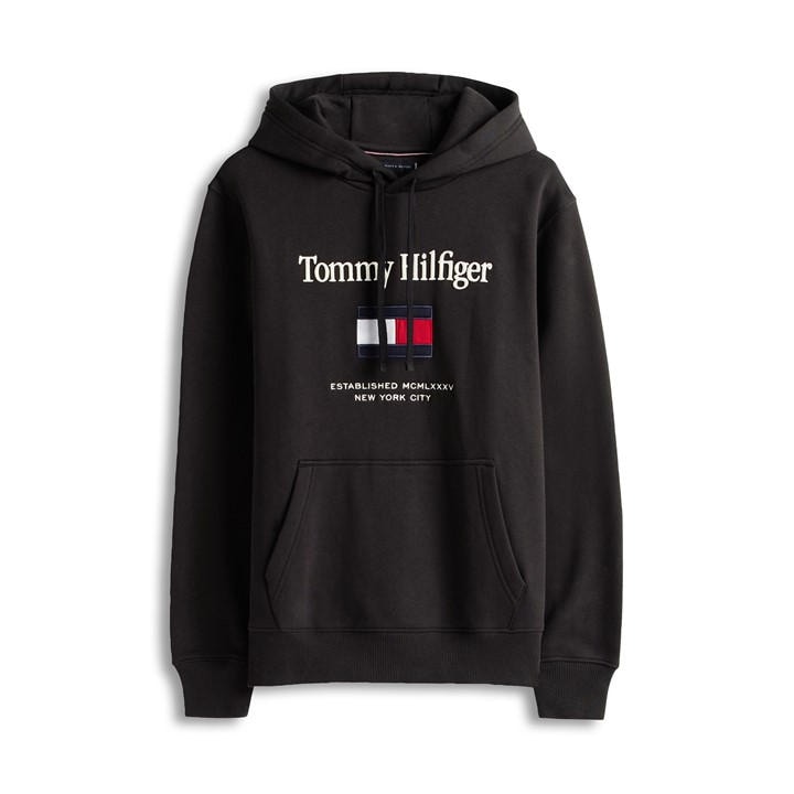 Tommy Hilfiger Men's Black Tommy Embro Flag Oth Sn61