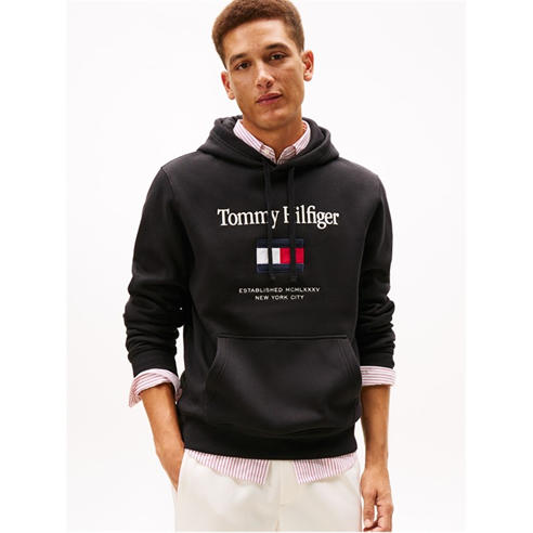 Tommy Hilfiger - Men's Embro Flag Pull Over Hoodie