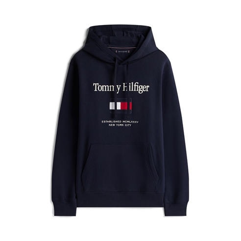 Tommy Hilfiger - Men's Embro Flag Pull Over Hoodie