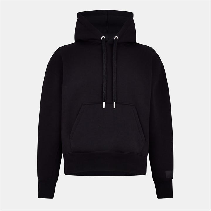 Ami Paris Men's Black Tonal Logo Pull Over Hoodie - S