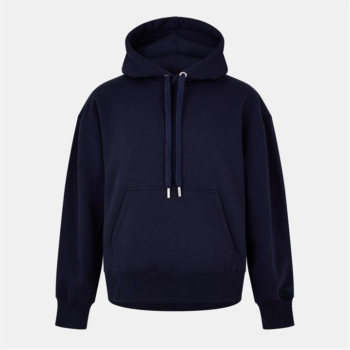 Ami Paris Men's Blue Tonal Logo Pull Over Hoodie - S