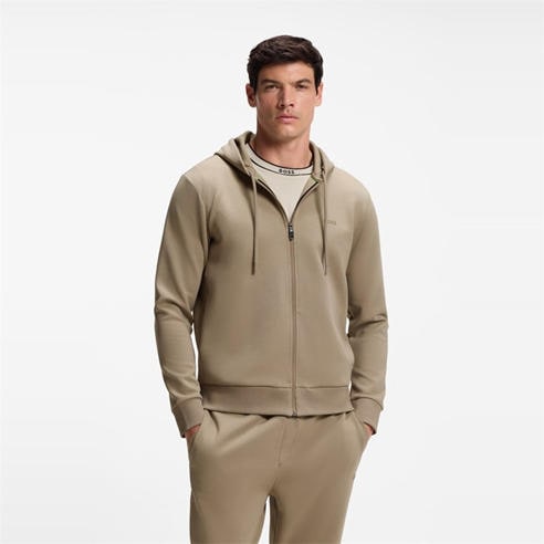 Boss - Mens BOSS GREEN Full-Zip Hoodie with Adjustable Drawstring Hood - Streamlined Design