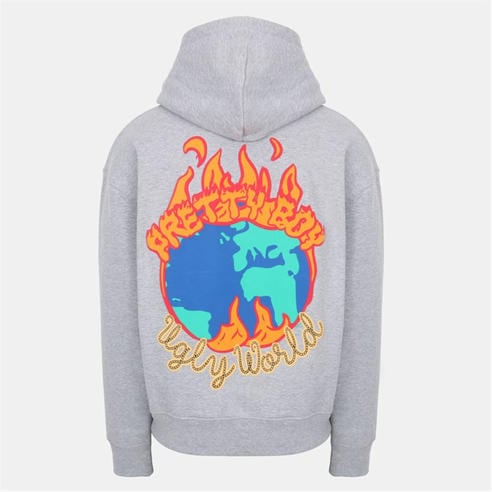 PRETTY BOY UGLY WORLD - Men's Fire Cotton Long Sleeve Oversized Fit Hoodie