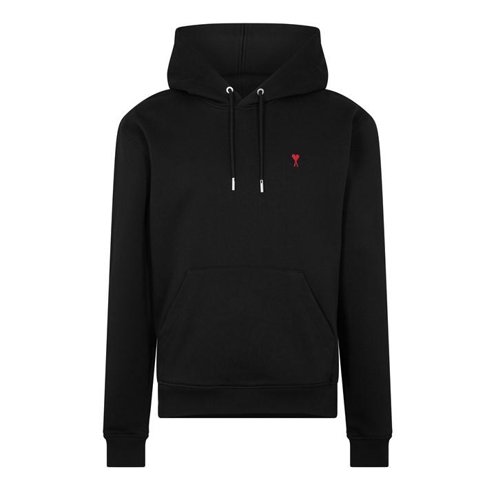 Ami Paris Men's Black Pull Over Hoodie - S