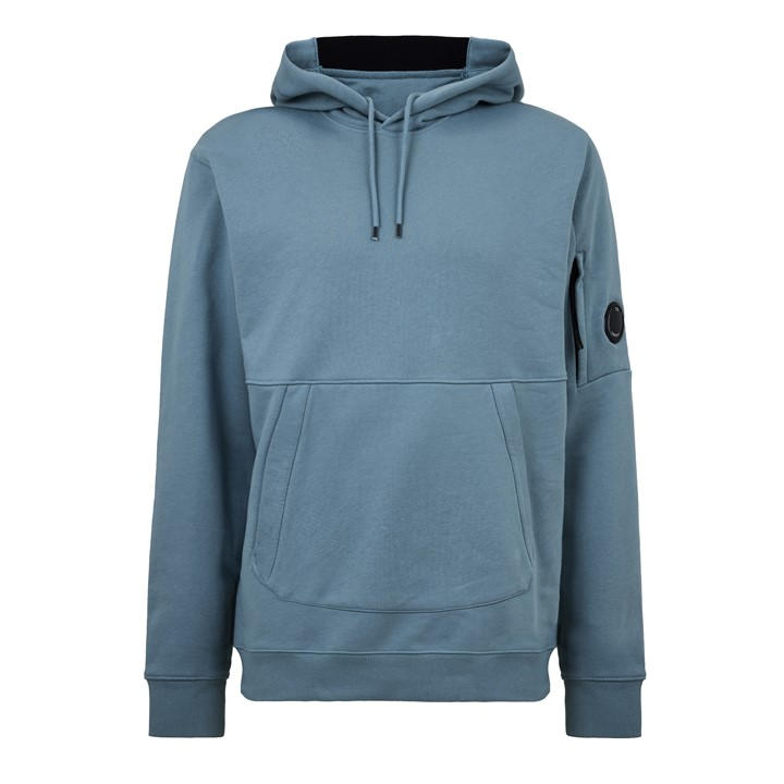 Cp Company Men's Blue Micro Lens Over-The-Head Hoodie