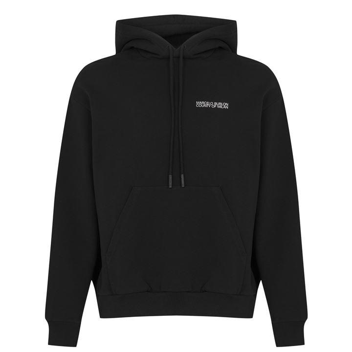 Marcelo Burlon Men's Black Tempera Cross Over Hoodie