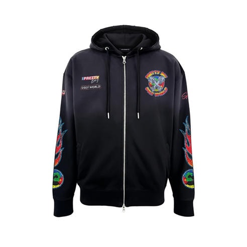 PRETTY BOY UGLY WORLD - PBUW Piston Zip Hoodie Mens