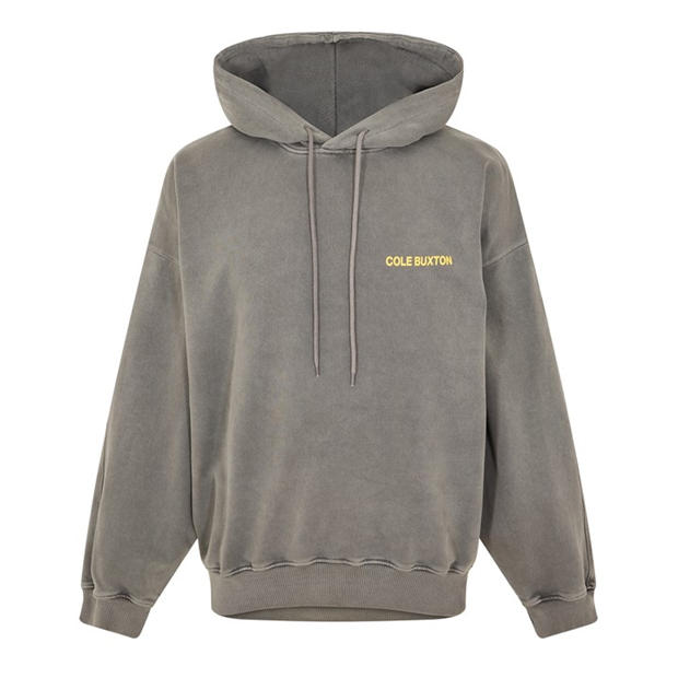 Light Grey Marl - COLE BUXTON - Men's Logo Cotton Sportswear Hoodie