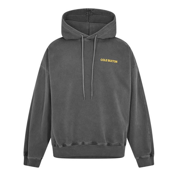 Light Grey Marl - COLE BUXTON - Men's Logo Cotton Sportswear Hoodie