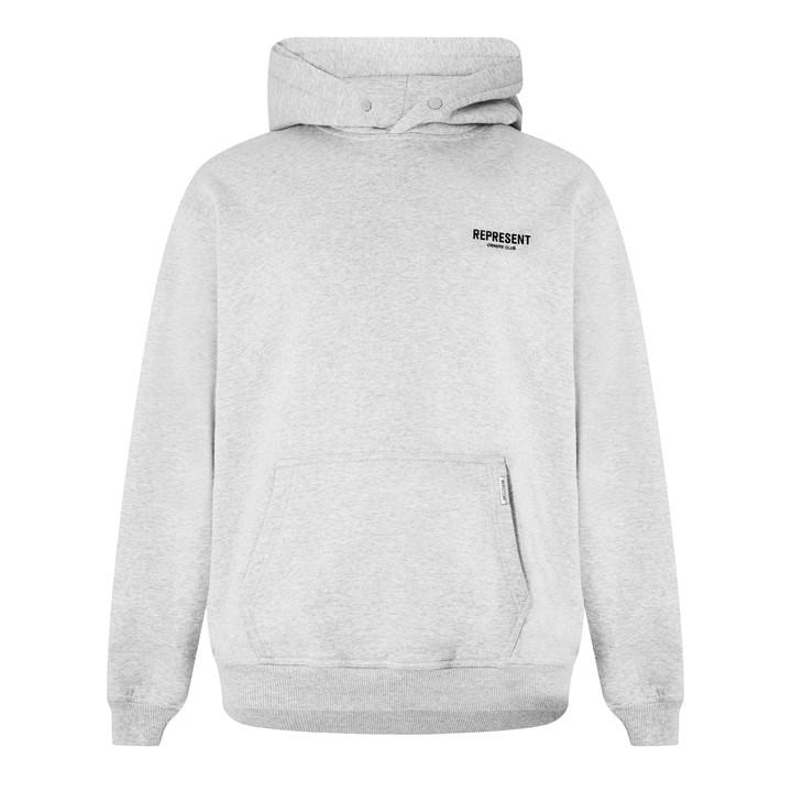 Represent Men's Grey Logo Cotton Owners Club Hoodie Medium