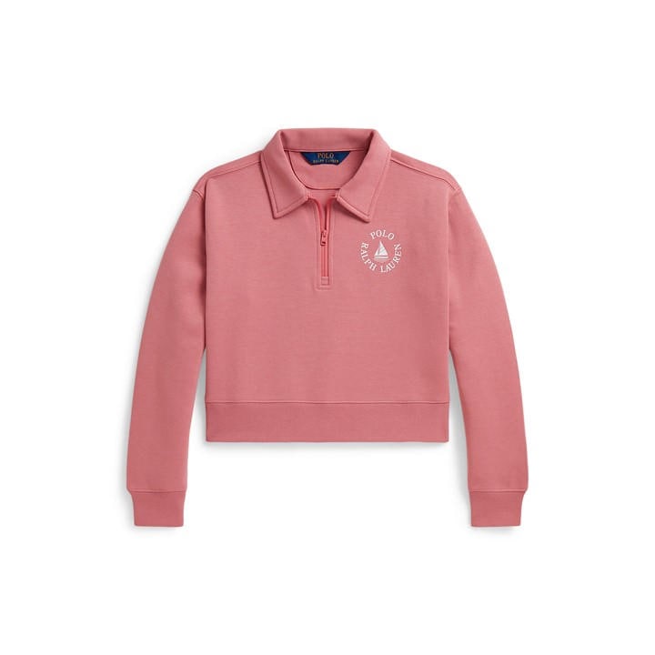 Polo Ralph Lauren Girls Pink Kids' 1/4 Zip Fleece - 8 - 9 Years